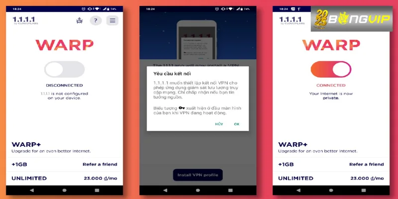 Tải app 1.1.1.1 để truy cập Bongvip khi bị chặn như thế nào? Cách tải app 1.1.1.1 để vào Bongvip dễ dàng
